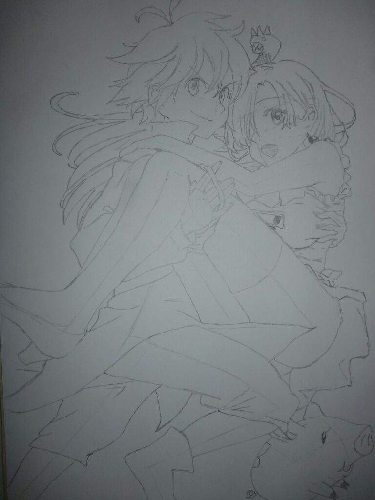 Dibujo Nanatsu no Taizai~Meliodas & Elizabeth | •Anime• Amino