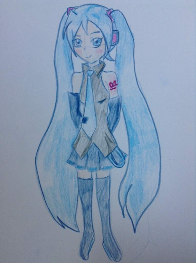 Miku pencil crayon drawing | Vocaloid Amino