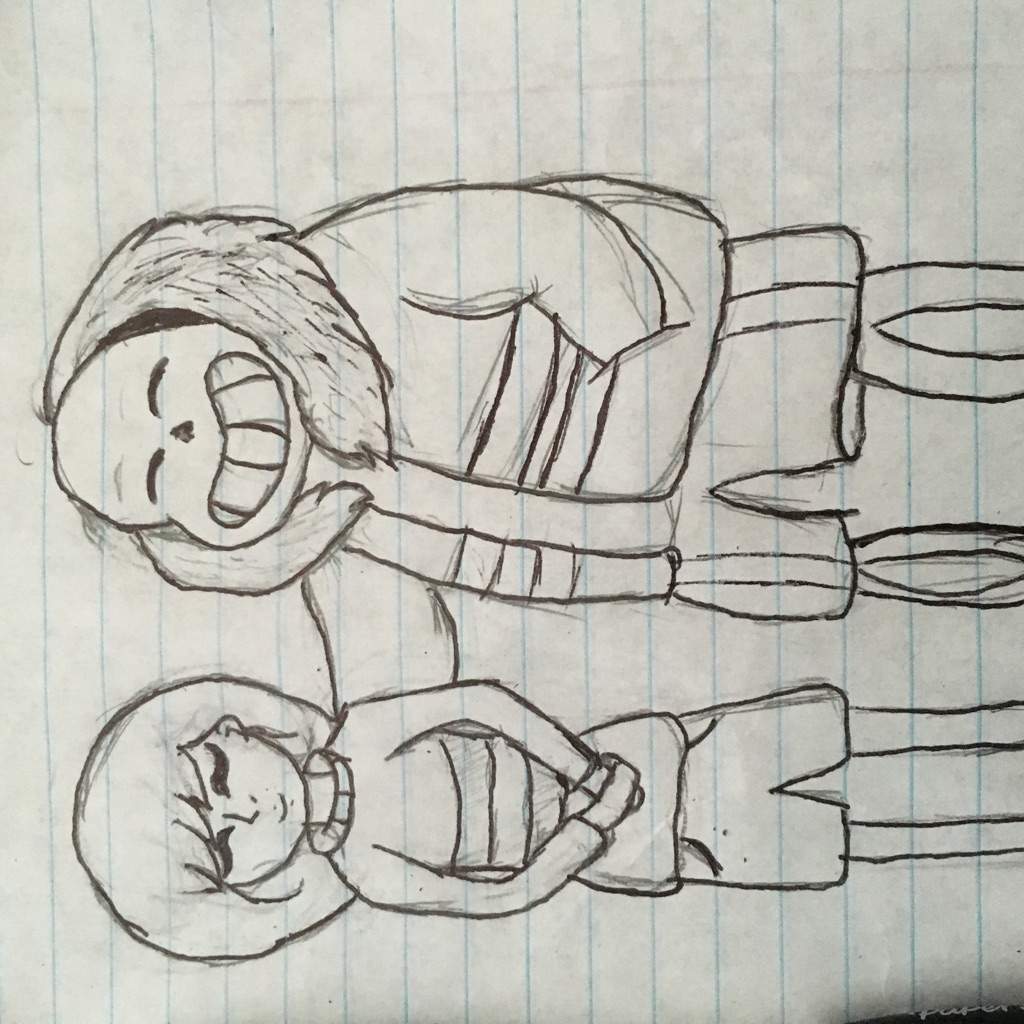 Outertale sans and undertale frisk drawing!! | Undertale Amino