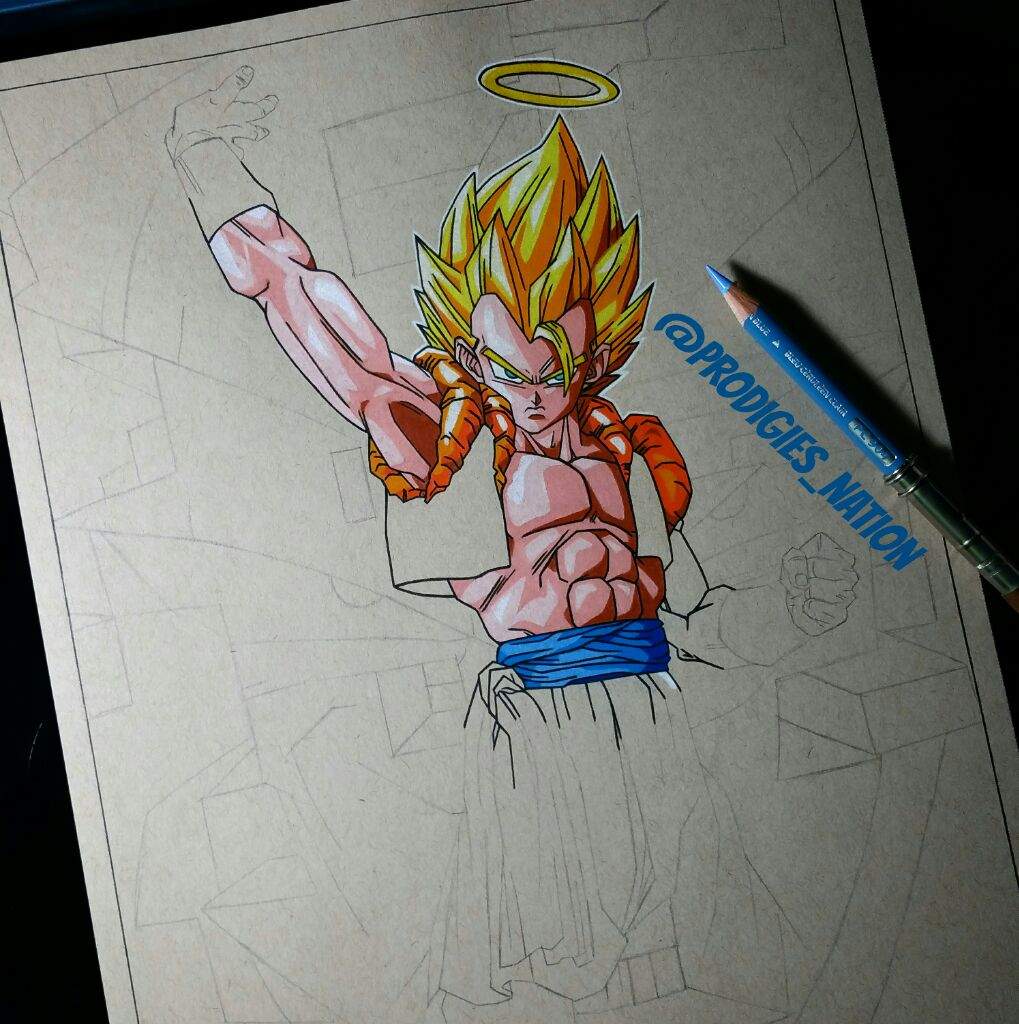 Download Drawing of Gogeta - Color Pencils | DragonBallZ Amino