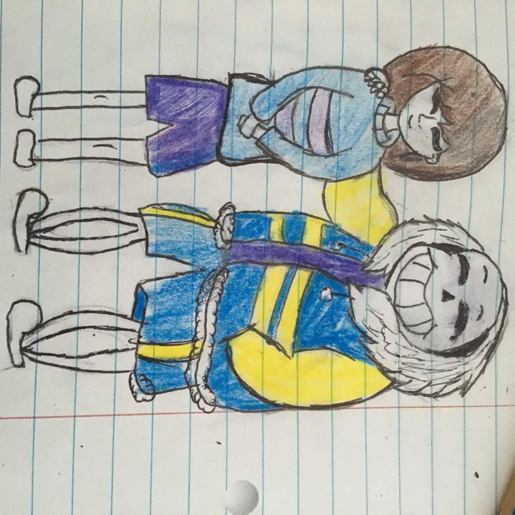 Outertale sans and undertale frisk drawing!! | Undertale Amino