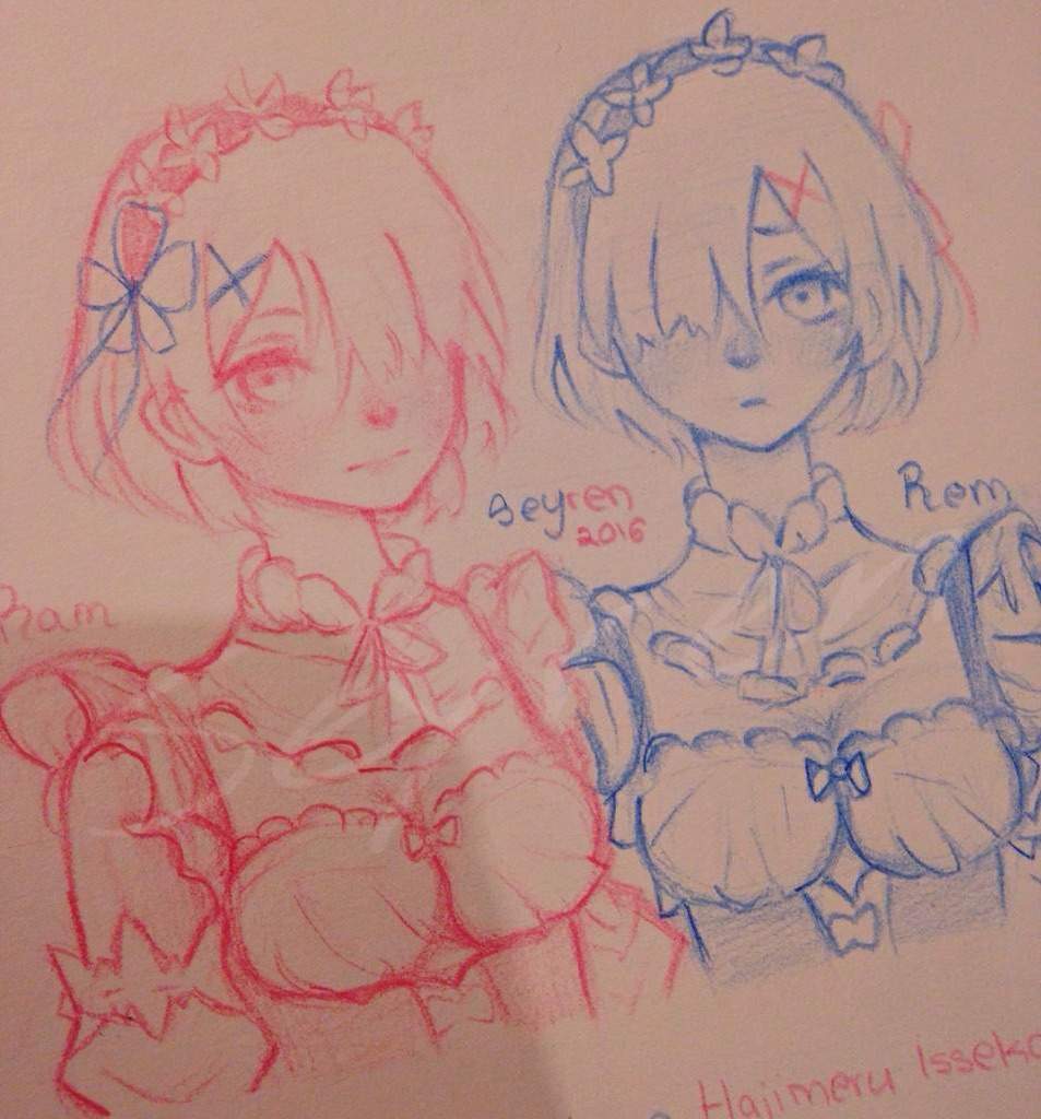 Rem Ram Sketch Re Zero Fan Art Anime Amino