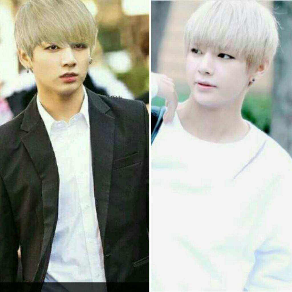 V and jungkook  in their different hair  color  K Pop Amino