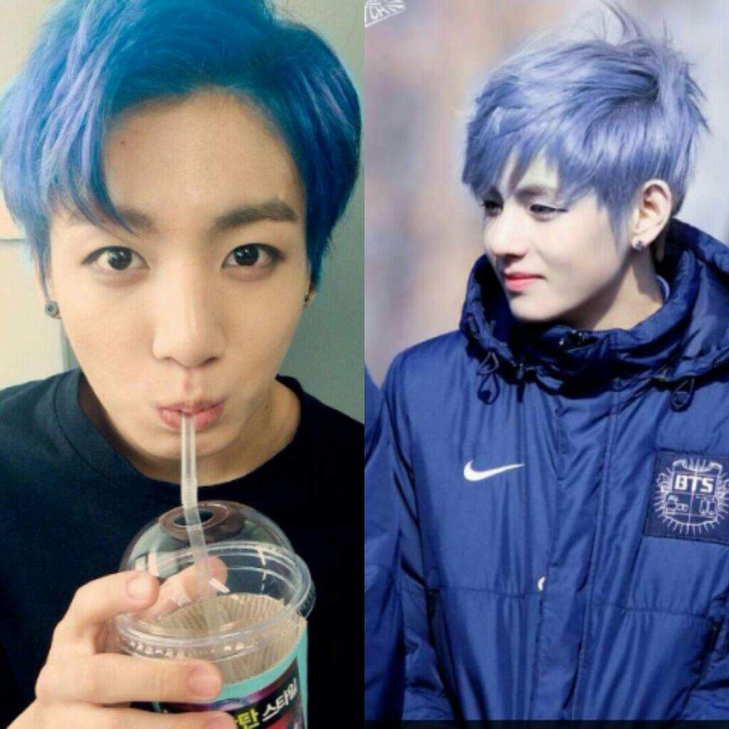 V and jungkook  in their different hair  color  K Pop Amino