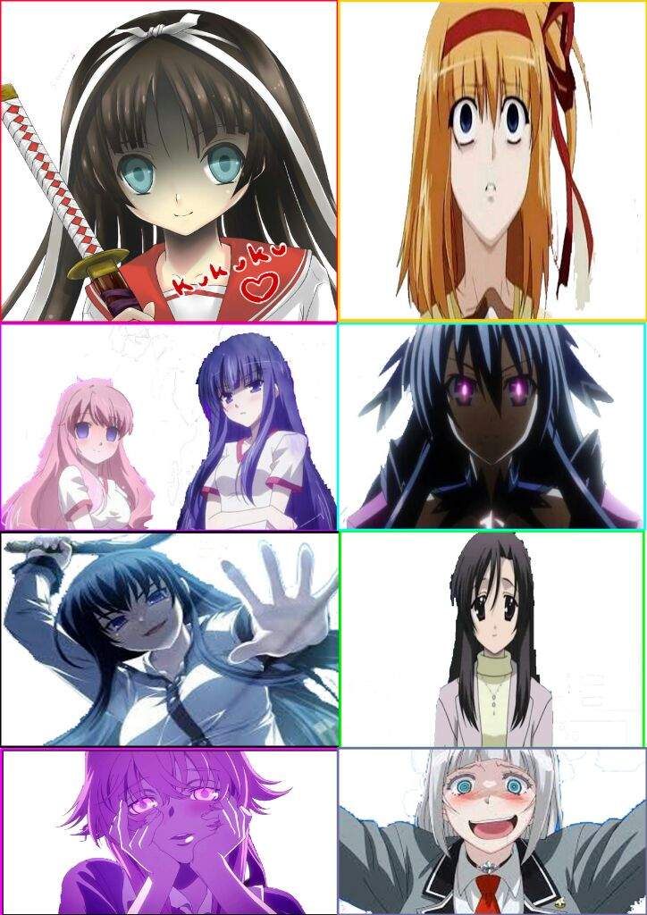 Yandere and Tsundere Collages | Anime Amino