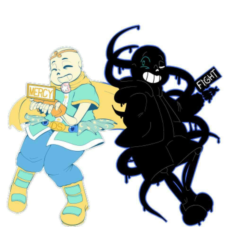 Dream sans and nightmare sans, and this is not my pic, the credit goes ...