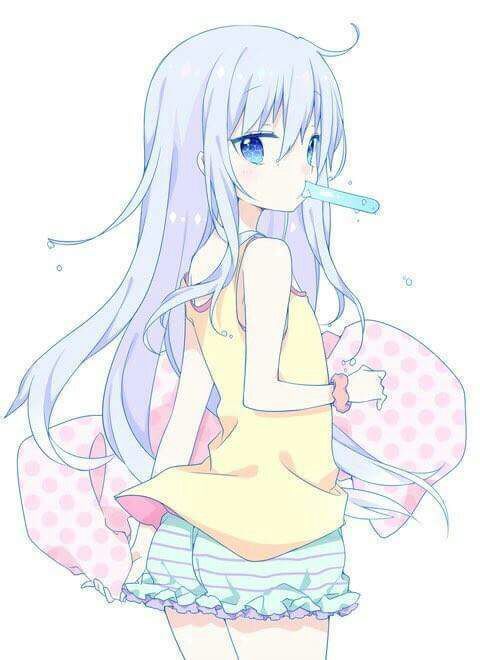 Anime Girl Eating Popsicle