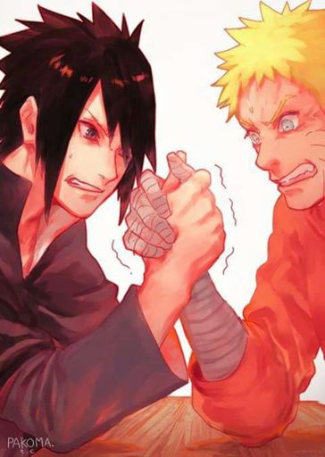 Naruto vs Sasuke arm wrestling | Anime Amino