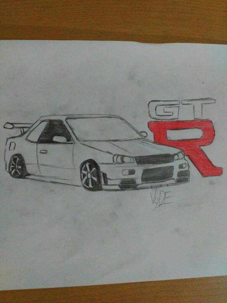 Nissan Skyline Gtr R34 Drawing Drawing Amino