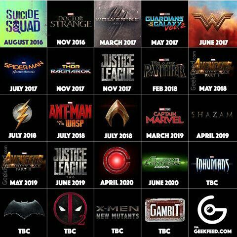 Calendario de peliculas Geek | •Cómics• Amino