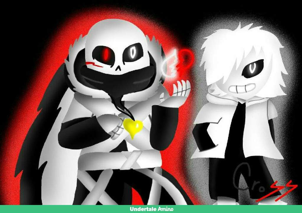 Cross sans and chara | Undertale Amino