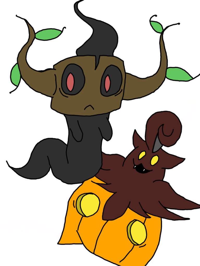 Phantump and Pumpkaboo drawing | Pokémon Amino