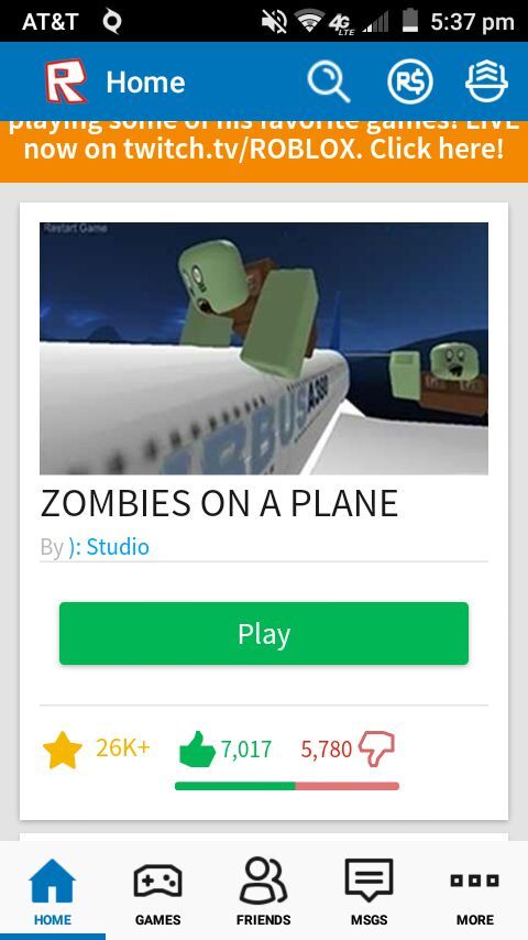 zombies on a plane roblox