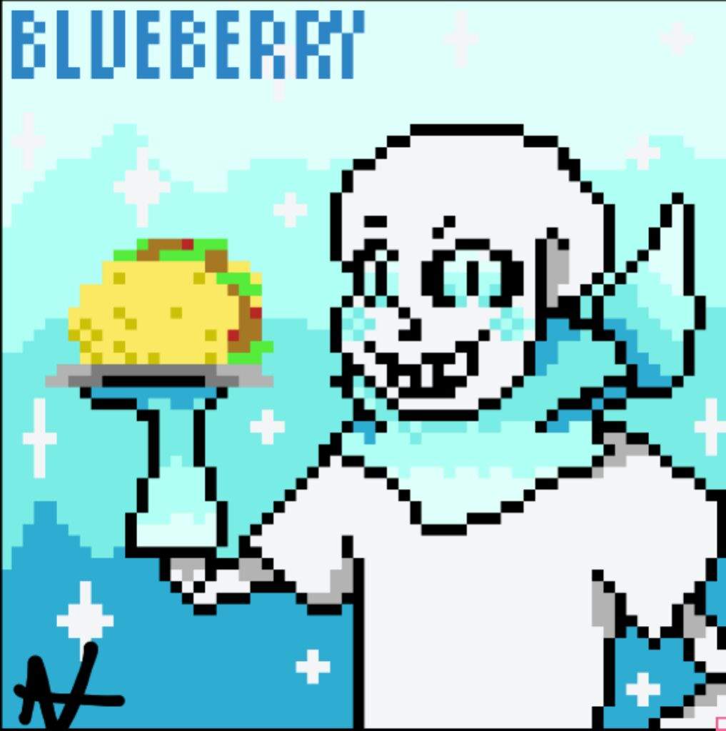 Blueberry Sans Pixel Art | Undertale Amino