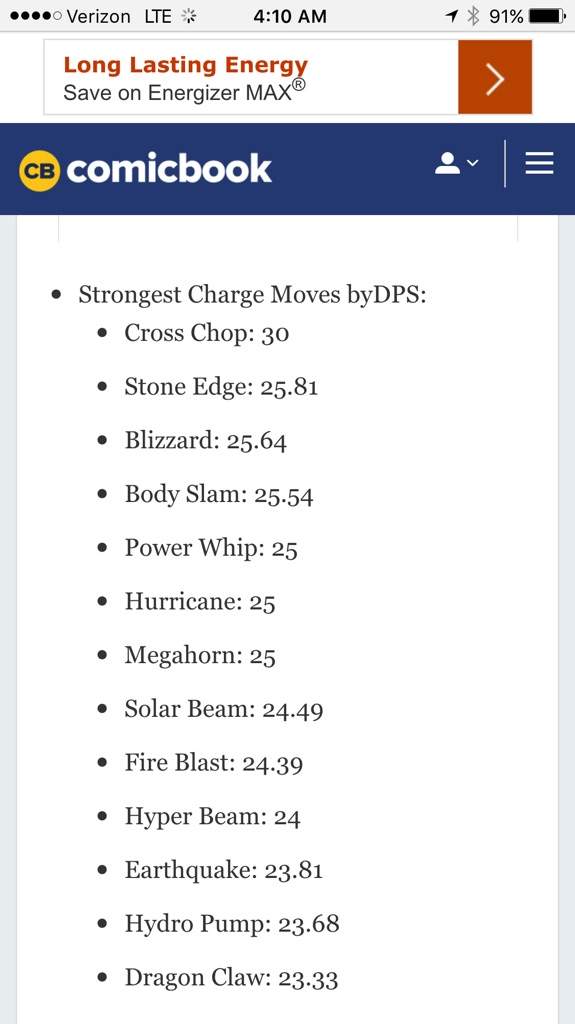 Post Update List Of Strongest Dps Attacks Pokemon Go Amino