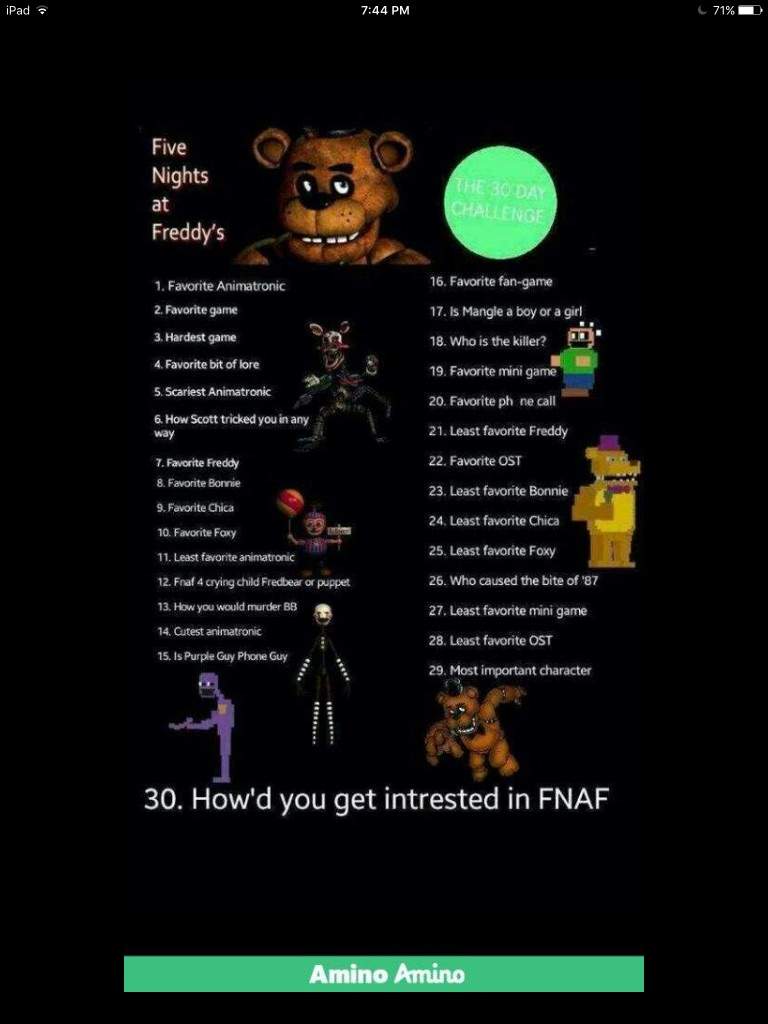 Day 1 Fnaf Challenge Five Nights At Freddy S Amino - roblox mangle caused the bite of 87