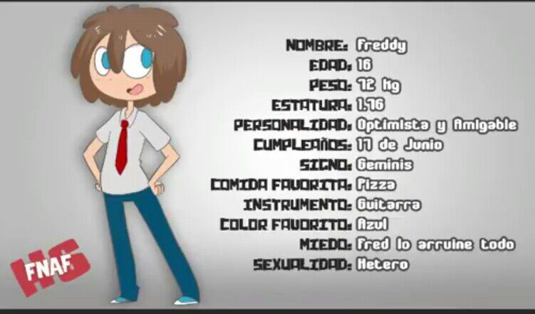 Resultado de imagen para ficha freddy fnafhs