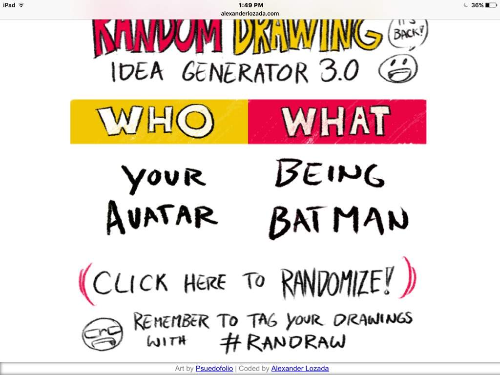 Auditydraws Random Things To Draw Generator - 3 for a while now, and