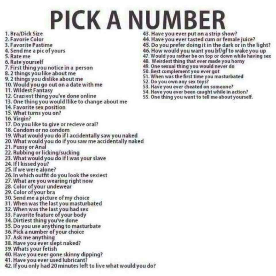 Snapchat Pick A Number Question Game / PICK A NUMBER ) IF YOU WANT ME