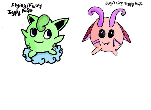 Flying and Bug Jigglypuff Variants Colored | Pokémon Amino