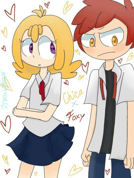 FOXY X CHICA FOXI X MANGLE #FNAFHS | •Anime• Amino