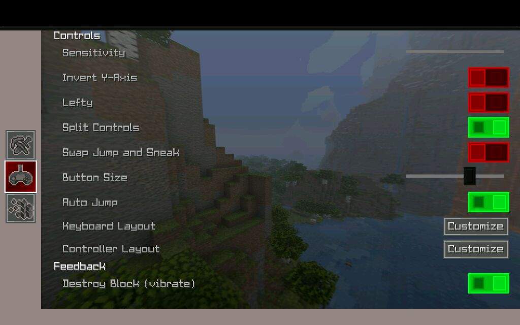 minecraft tablet sneak button