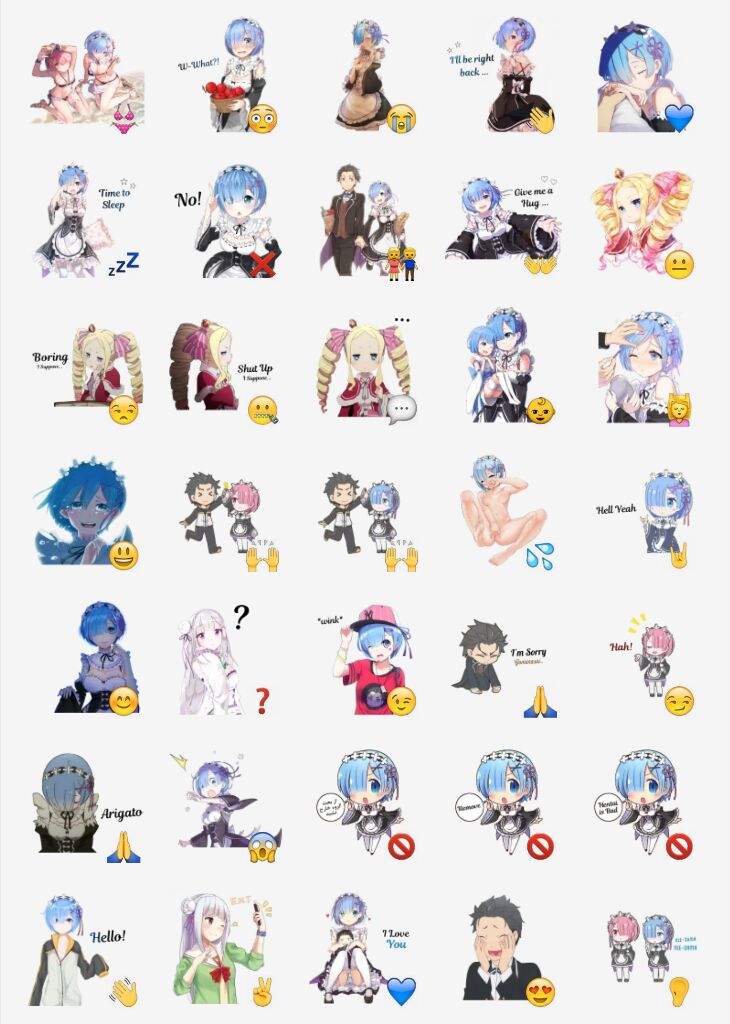 Re zero Sticker  Pack   Anime  Amino
