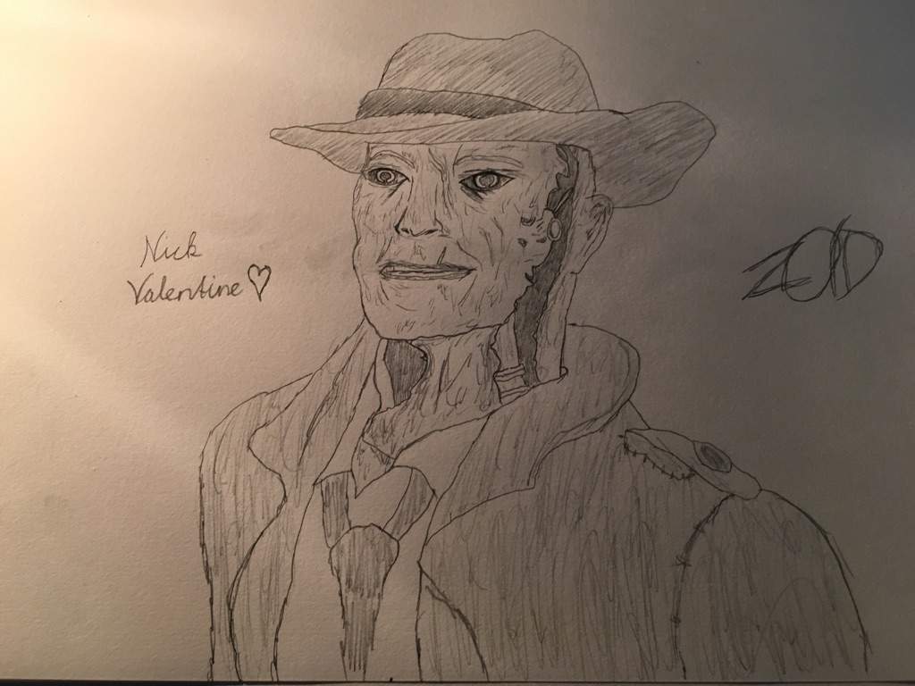 Nick Valentine Pencil Only Fanart Fallout Amino