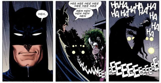Batman se ríe terminando 