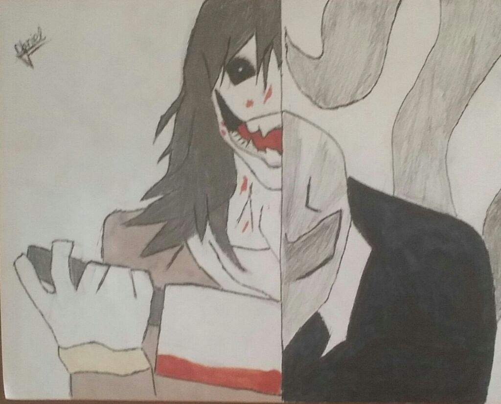 Dibujo Jeff The Killer Vs Slenderman Anime Amino