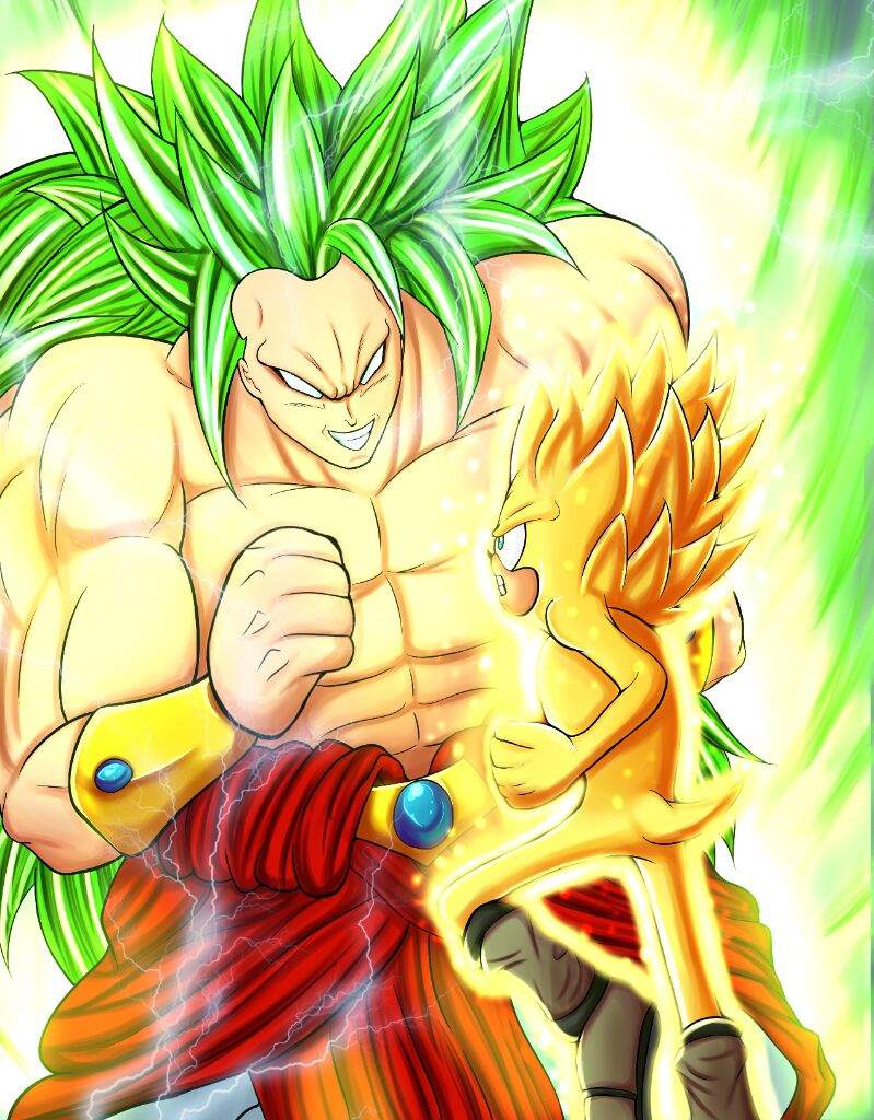 Rick, going Super, is about to engage LSSJ3 broly. 