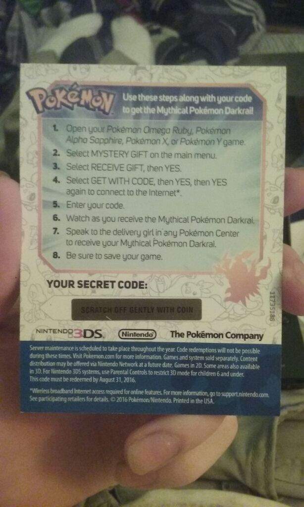 If You Didn T Get A Darkrai Mystery Gift Card Pokemon Amino