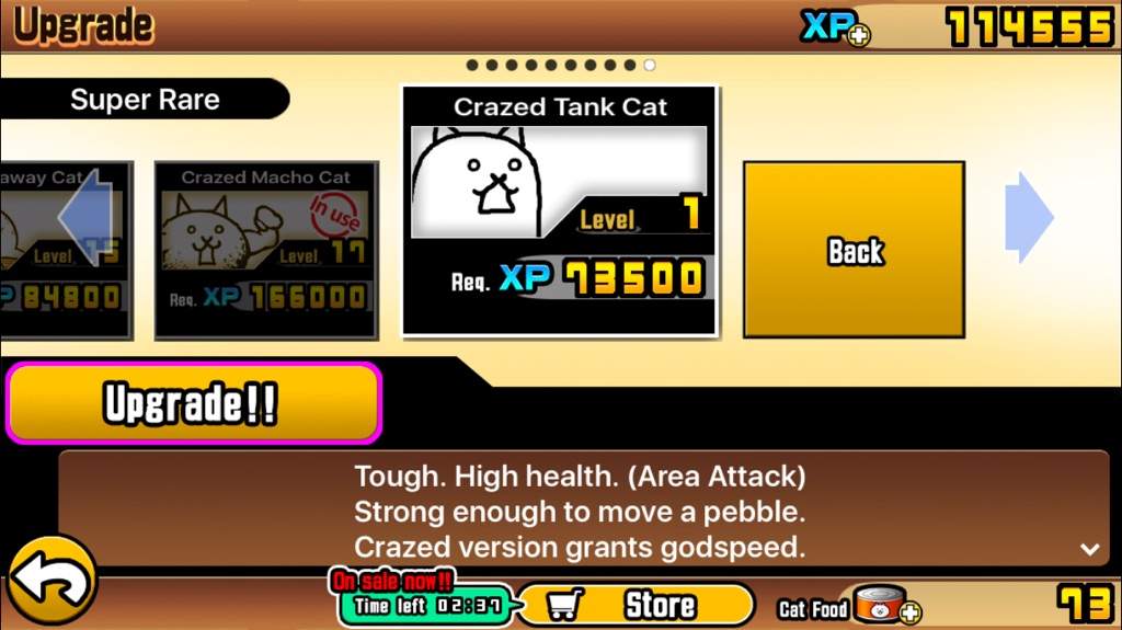 battle cats crazed tank recommended ubers