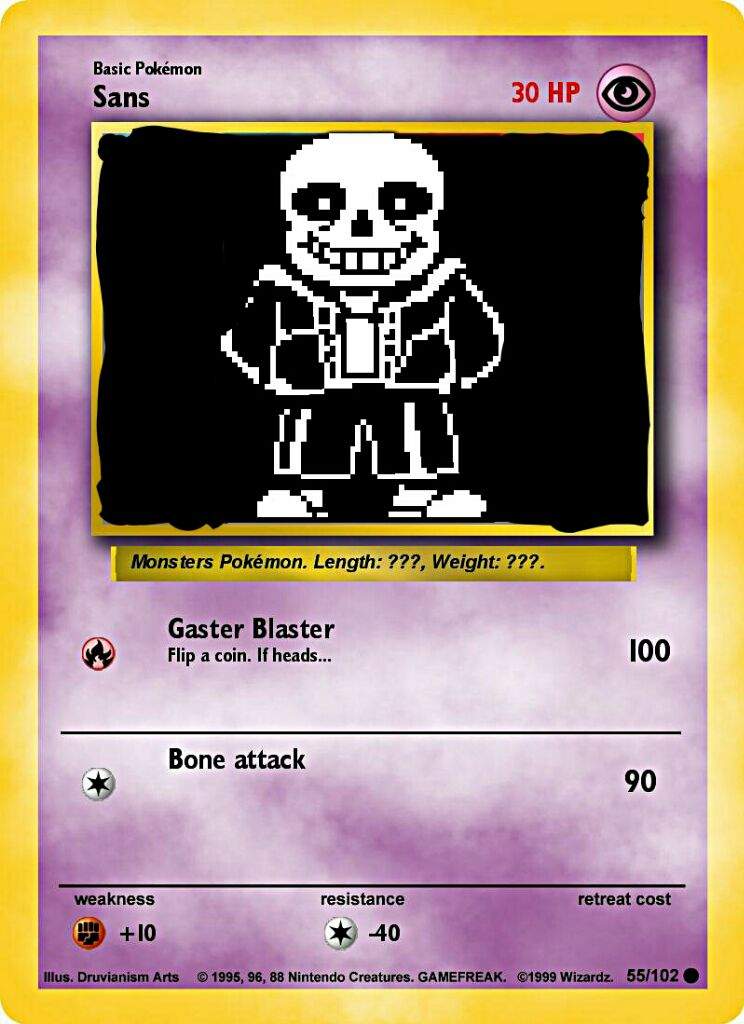 Sans Pokemon card that i made | Pokémon Amino