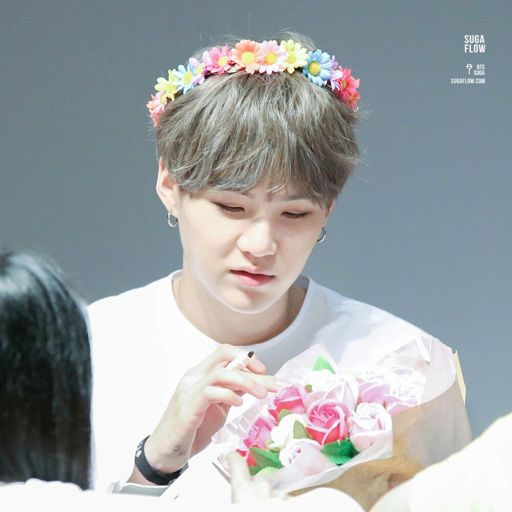 Suga with flowers | ARMY's Amino