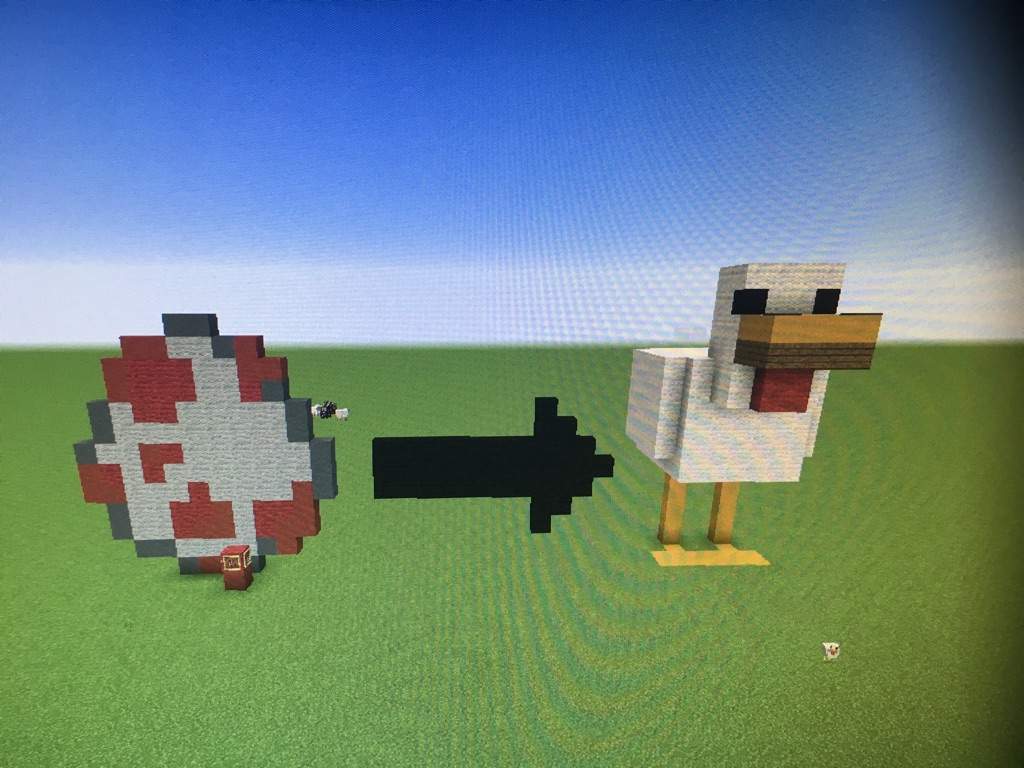 Minecraft Chicken Pixel Art Grid