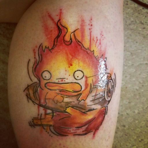 howls moving castle tattoo calcifer