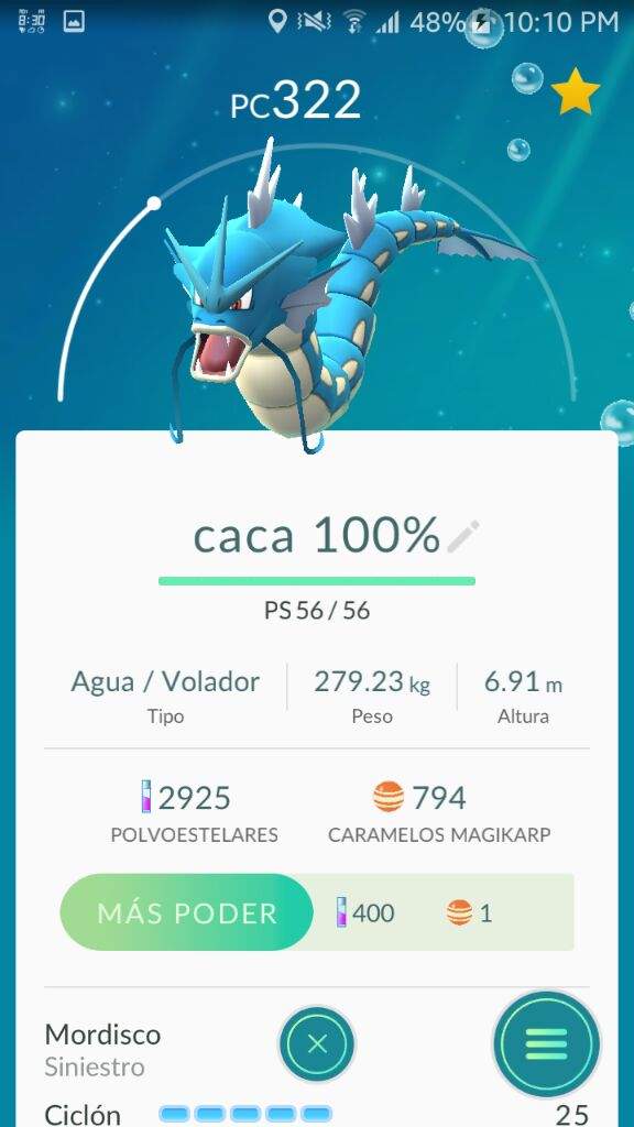 Mi magikarp perfecto salud, ataque y defensa estan