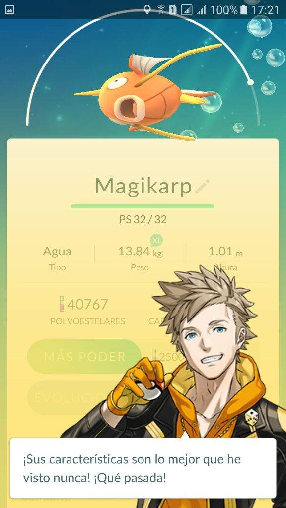 Mi magikarp perfecto salud, ataque y defensa estan