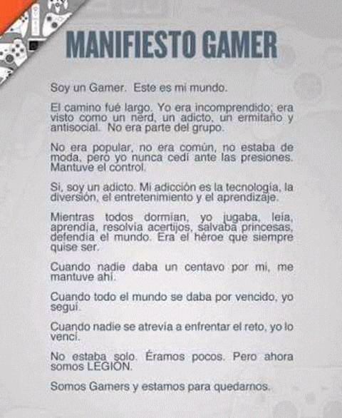 Manifiesto Gamer 👾 | The Gaming House Amino