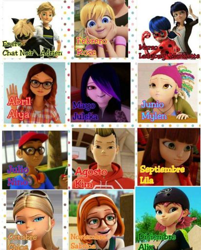 Mira en que mes Cumpleaños los personajes de miraculos Ladybug ...