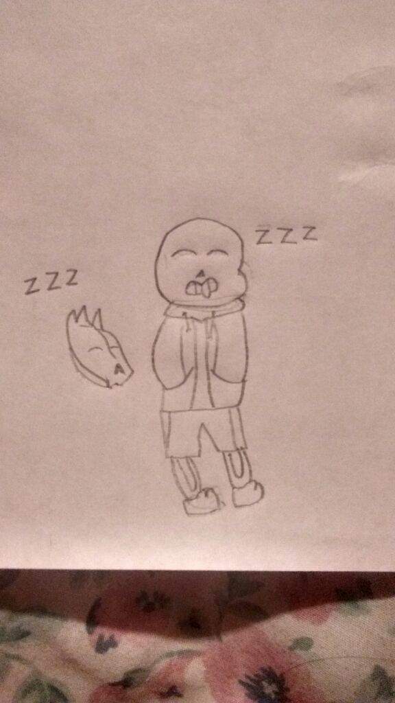 Chibi Version Of A Sleepy Sans And His Gaster Blaster Undertale