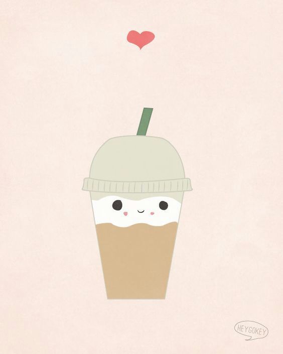 cute animated food starbucks