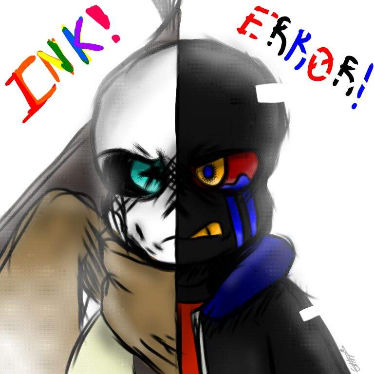 Ink Vs Error Sans Drawing! | Undertale Amino