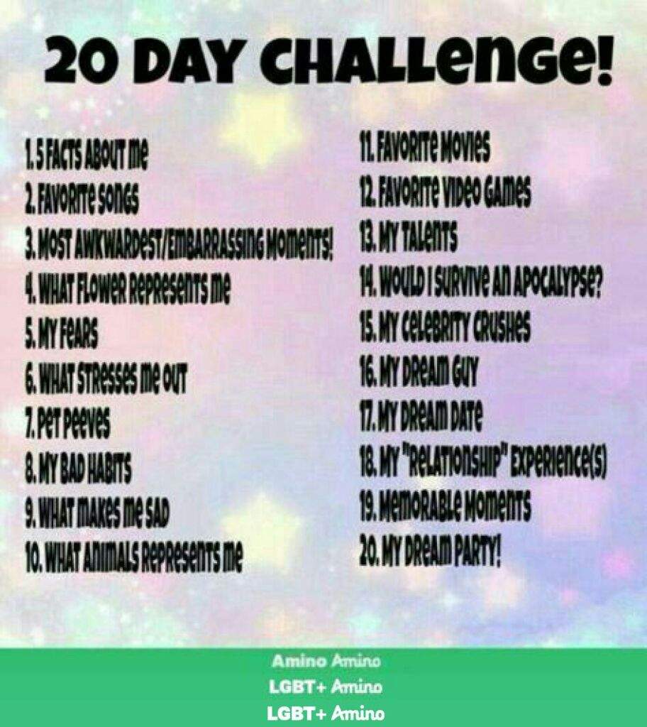 20 Day Challenge | LGBT+ Amino
