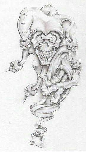 Fantasy Clown Joker Sketch of Tattoo Stock Illustration  Illustration of  elements beautiful 24256761