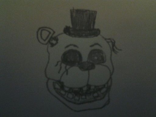 Golden freddy head drawing. | Five Nights At Freddy's Amino