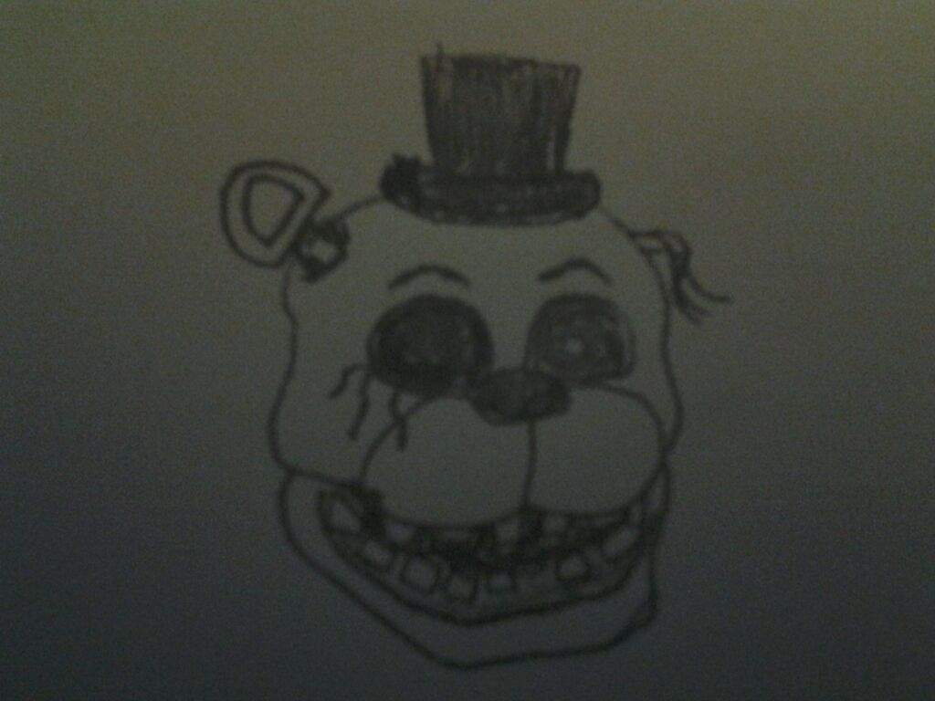 Golden freddy head drawing. | Five Nights At Freddy's Amino