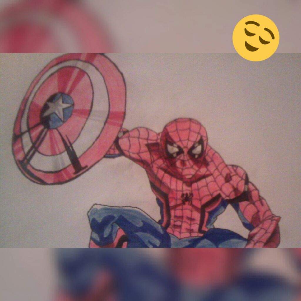 Spiderman con escudo de capitan America | •Arte Amino• Amino