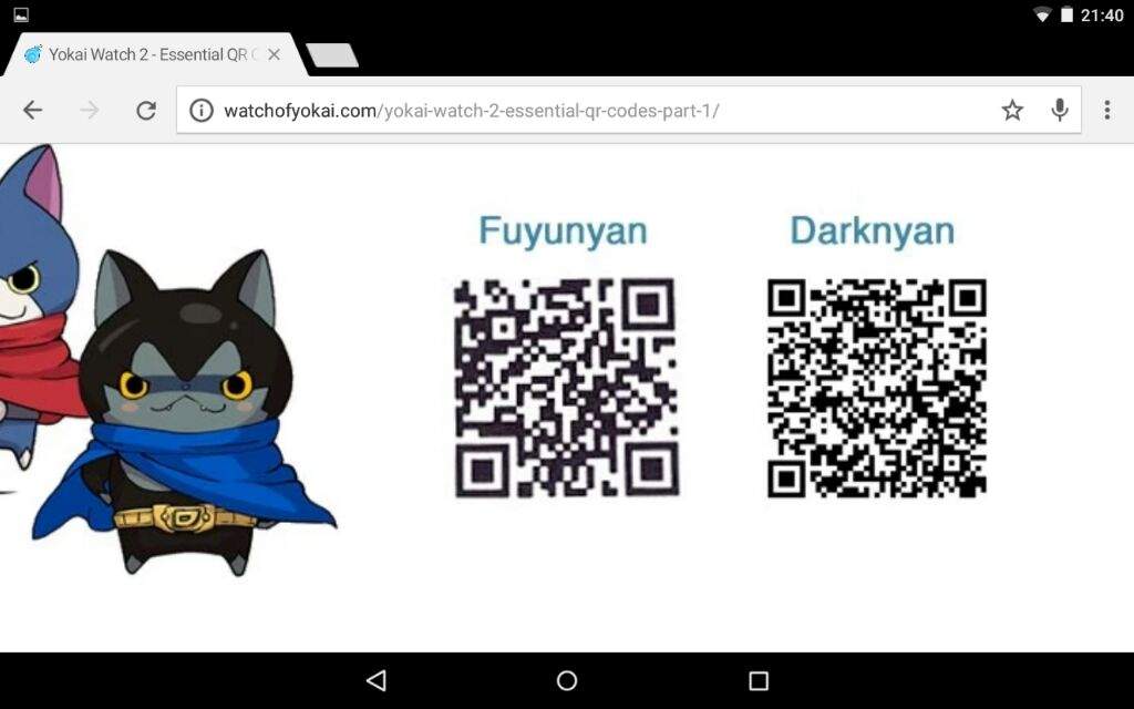 Yo Kai Watch QR Code List